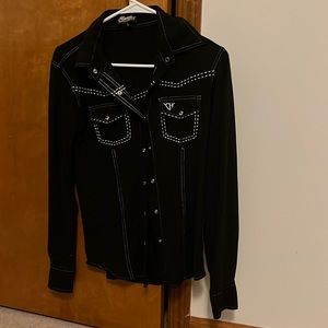 Black Western Button Down